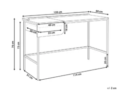 Skrivebord OCATE Hvid 120 cm 60 cm