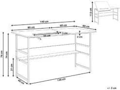 Skrivebord ORAN Hvid 140 cm 60 cm