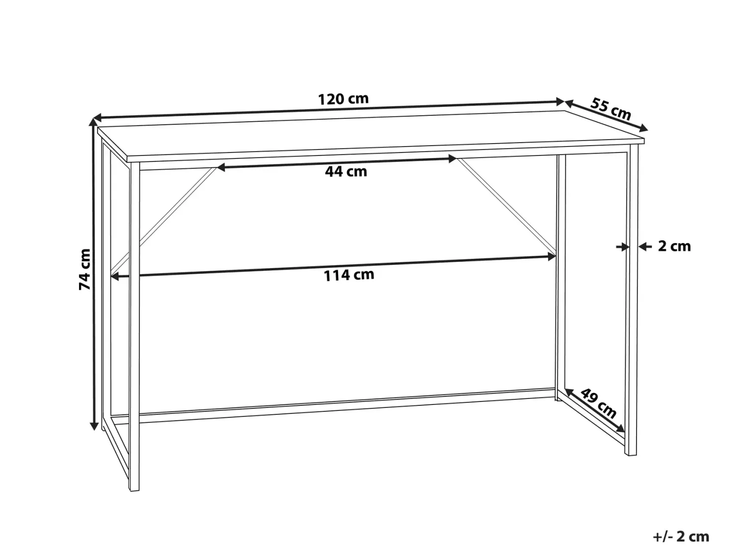 Skrivebord PEMBRO Mørkebrun 120 cm 55 cm