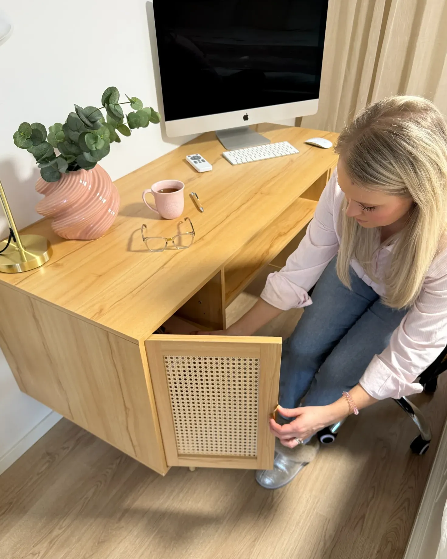 Skrivebord RAFFRA Lysebrun 140 cm 60 cm