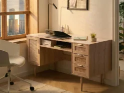 Skrivebord RAFFRA Lysebrun 140 cm 60 cm