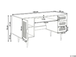 Skrivebord RAFFRA Lysebrun 140 cm 60 cm