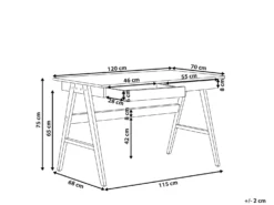 Skrivebord SHESLAY Lysebrun 120 cm 70 cm med skuffer