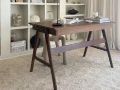 Skrivebord SHESLAY Mørkebrun 120 cm 70 cm med skuffer