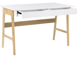 Skrivebord THESLAY Lysebrun/hvid 120 cm 60 cm