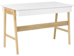 Skrivebord THESLAY Lysebrun/hvid 120 cm 60 cm