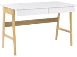 Skrivebord THESLAY Lysebrun/hvid 120 cm 60 cm