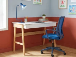 Skrivebord THESLAY Lysebrun/hvid 120 cm 60 cm