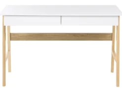 Skrivebord THESLAY Lysebrun/hvid 120 cm 60 cm