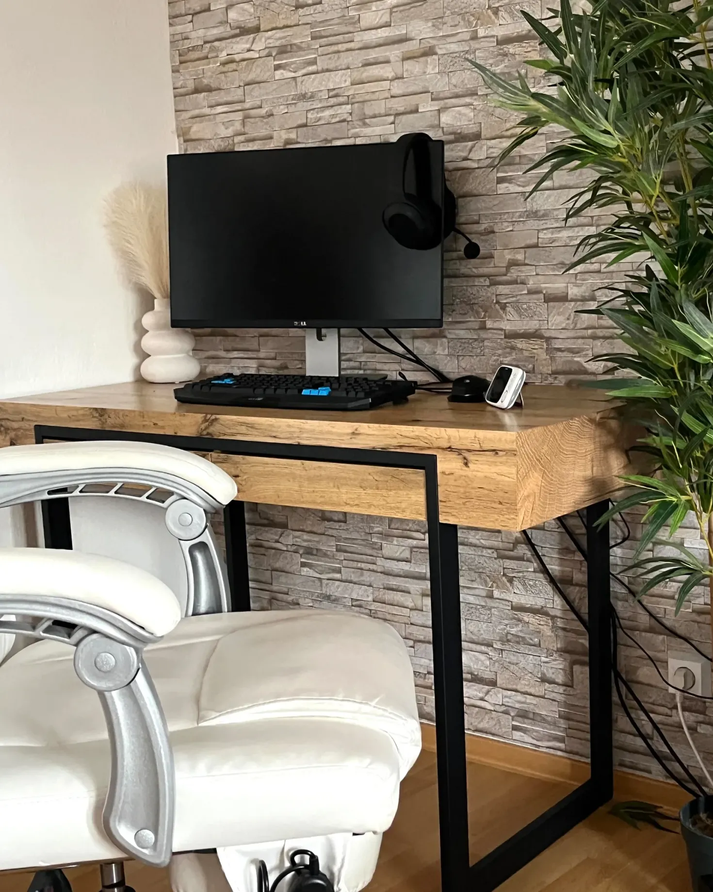 Skrivebord VIDA Lysebrun 120 cm 55 cm med opbevaring