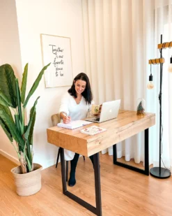 Skrivebord VIDA Lysebrun 120 cm 55 cm med opbevaring