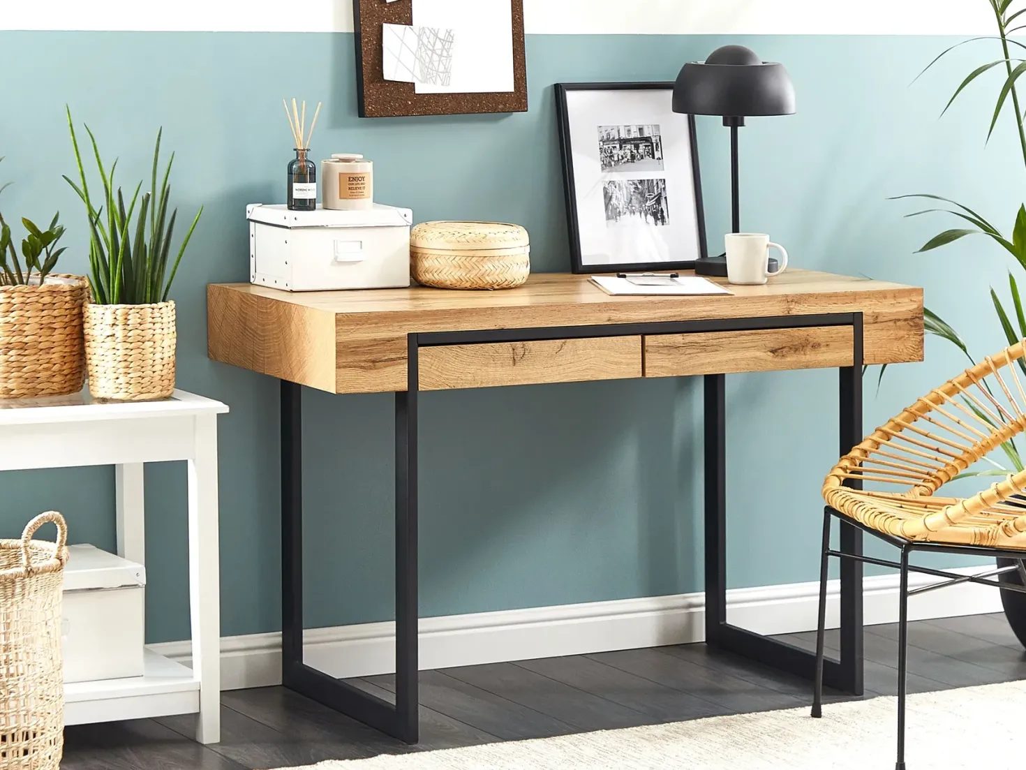 Skrivebord VIDA Lysebrun 120 cm 55 cm med opbevaring
