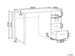 Skrivebord ZERLAY Hvid 120 cm 60 cm