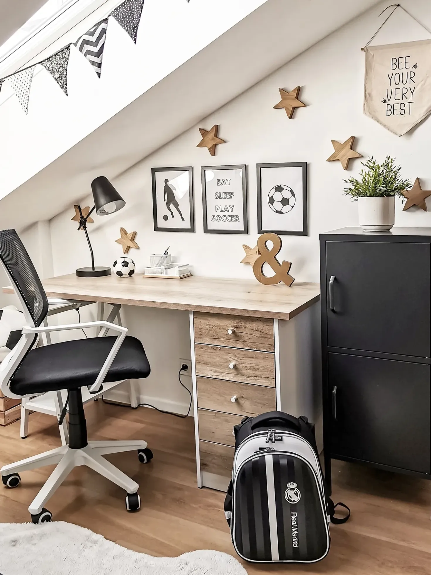 Skrivebordslampe HORTON Justerbar Metal Sort