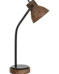 Skrivebordslampe KOLAR Mangotræ Mørkebrun
