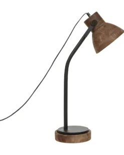 Skrivebordslampe KOLAR Mangotræ Mørkebrun