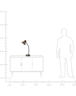 Skrivebordslampe KOLAR Mangotræ Mørkebrun