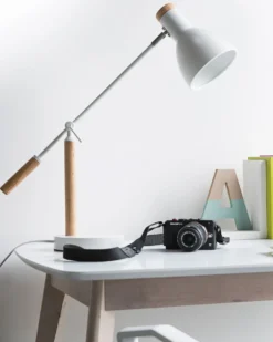 Skrivebordslampe PECKOS Justerbar Metal Hvid