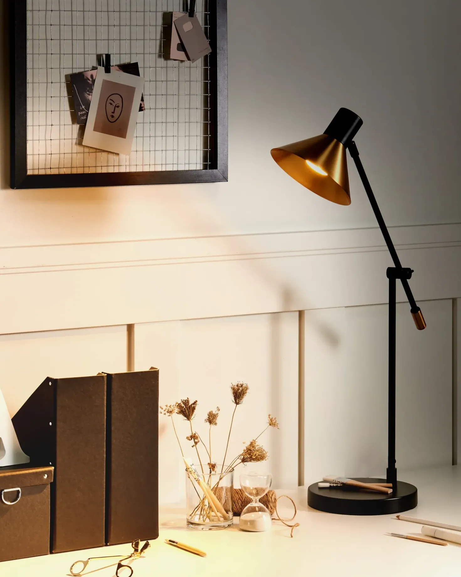 Skrivebordslampe PINKEEN Metal Guld