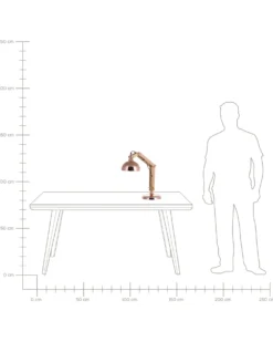Skrivebordslampe SALADO Justerbar Træ Kobber