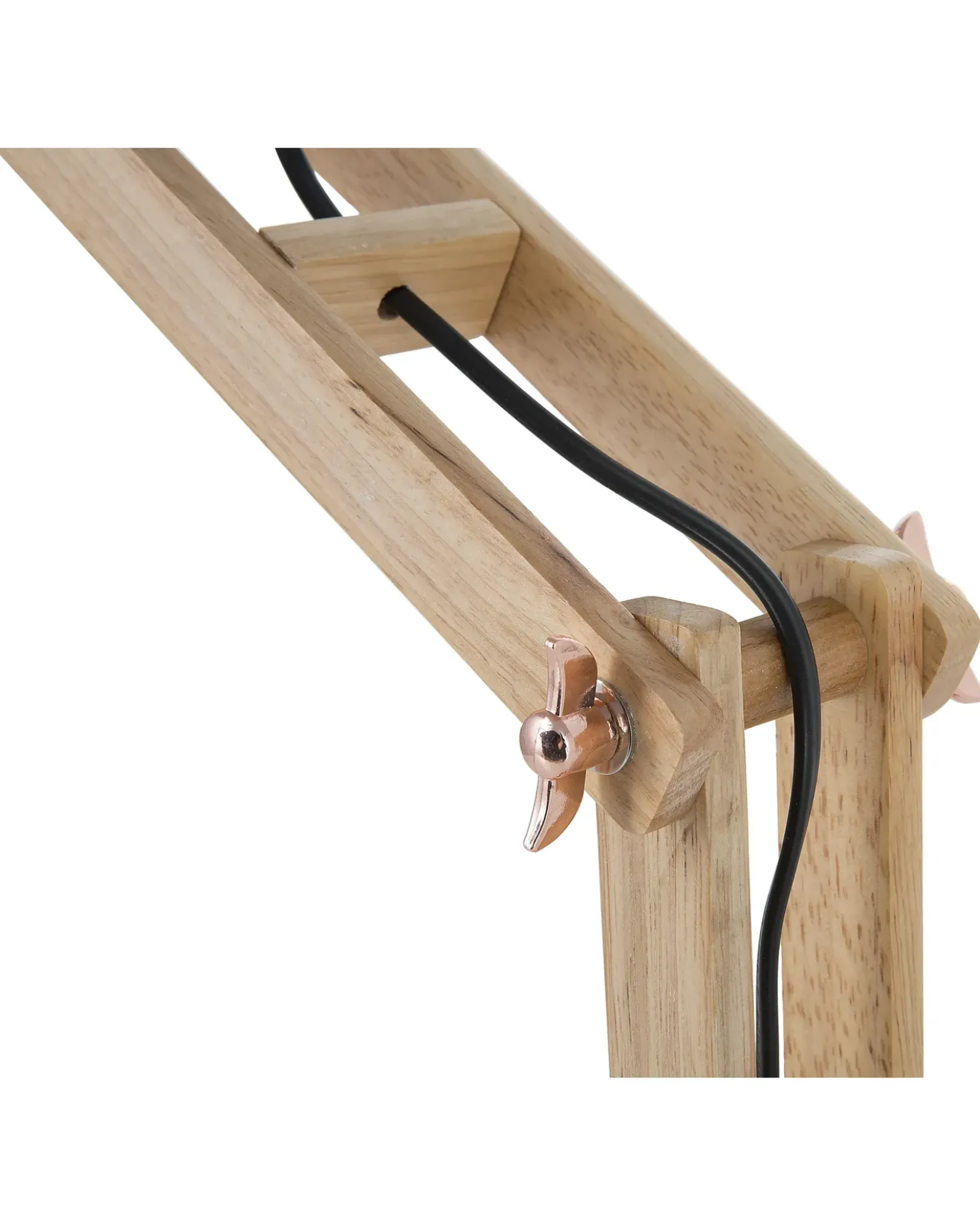 Skrivebordslampe SALADO Justerbar Træ Kobber
