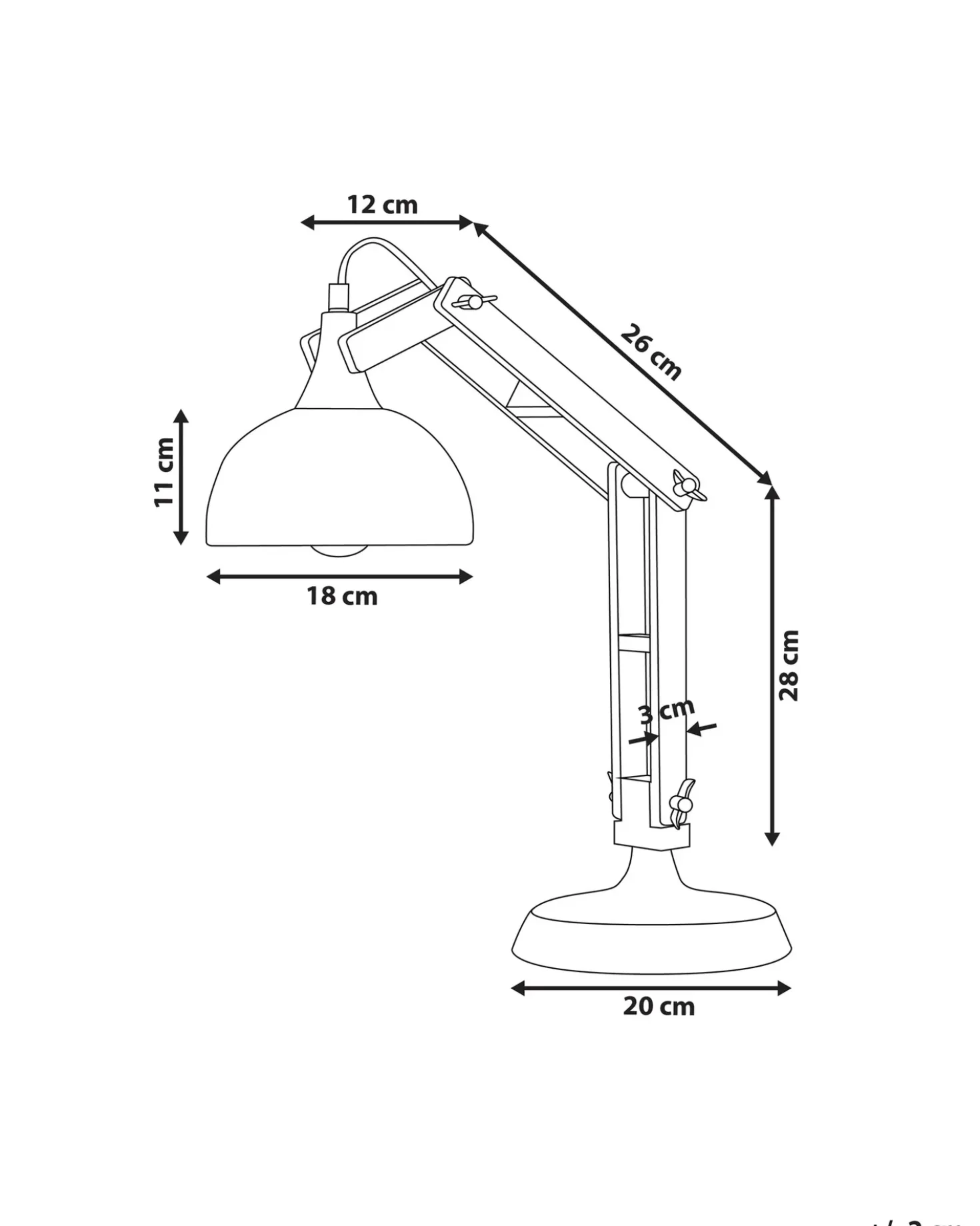 Skrivebordslampe SALADO Justerbar Træ Kobber