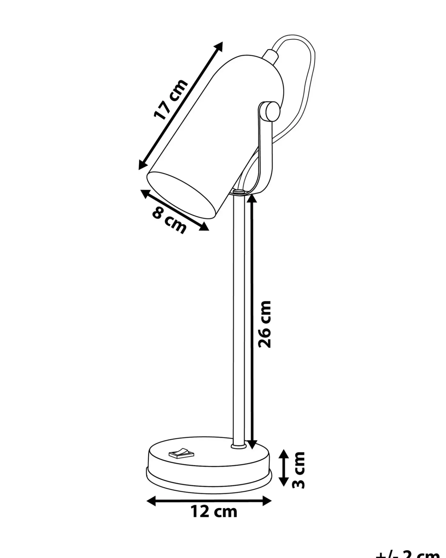 Skrivebordslampe TYRIA Justerbar Metal Sort