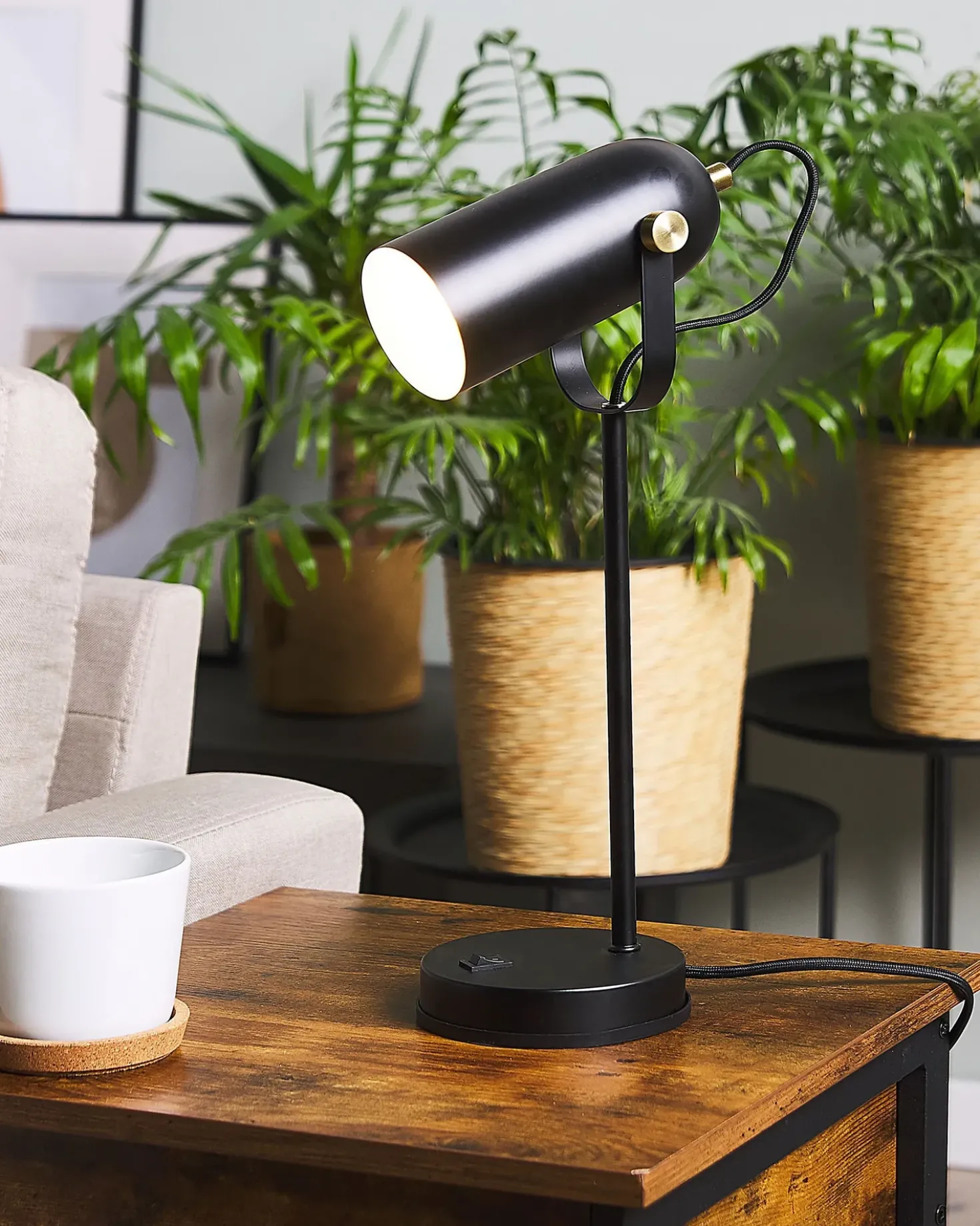 Skrivebordslampe TYRIA Justerbar Metal Sort