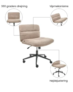 Skrivebordsstol CATLIN Boucle Beige