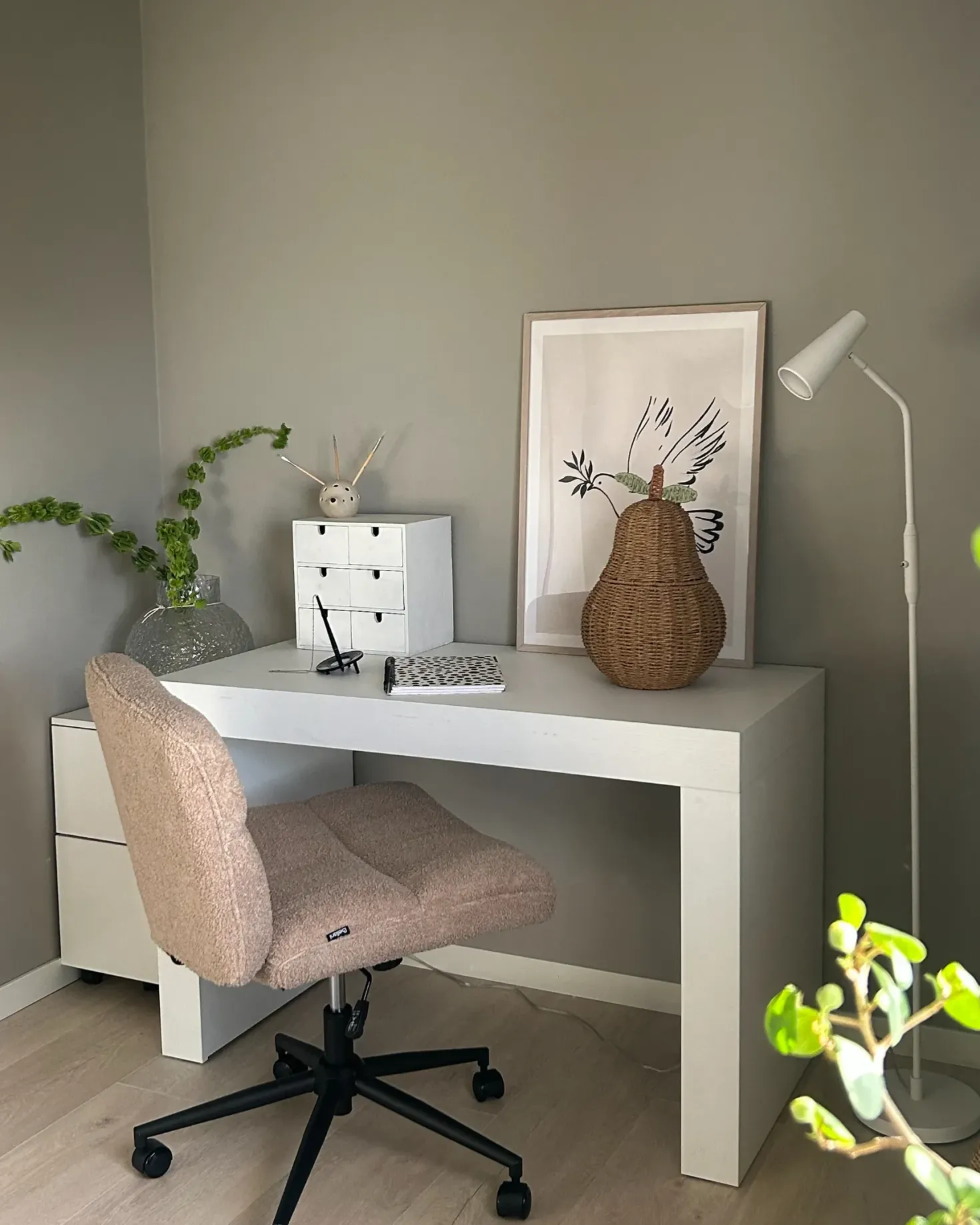 Skrivebordsstol CATLIN Boucle Beige