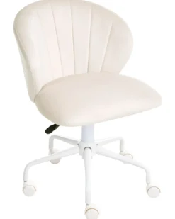 Skrivebordsstol CHEERFUL Velour Cremehvid