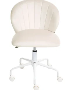 Skrivebordsstol CHEERFUL Velour Cremehvid