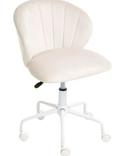 Skrivebordsstol CHEERFUL Velour Cremehvid