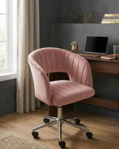 Skrivebordsstol KATONAH Velour Lyserød