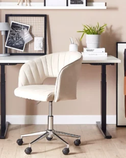 Skrivebordsstol KATONAH Velour Lys Beige