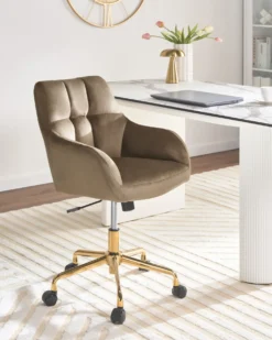Skrivebordsstol PALMDALE Velour Brungrå