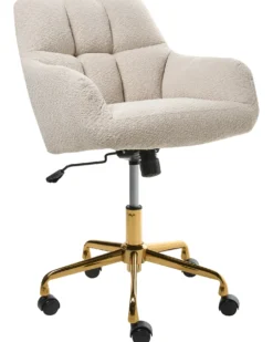 Skrivebordsstol PALMDALE Boucle Lys Beige