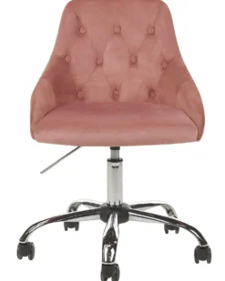 Skrivebordsstol PARRISH Velour Pastellrosa