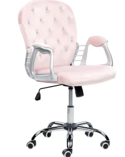 Skrivebordsstol PRINCESS Velour Pastellrosa