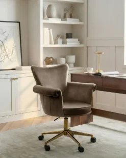 Skrivebordsstol VELENCIA Velour Brun