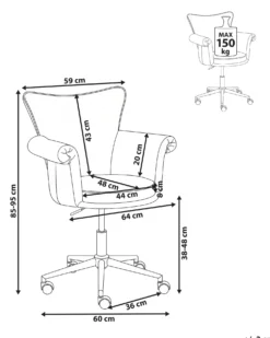 Skrivebordsstol VELENCIA Velour Brun