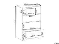5 skuffers commode ALBERTA Sort