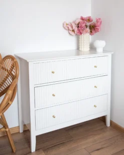 3 skuffers commode ASSISI Hvid
