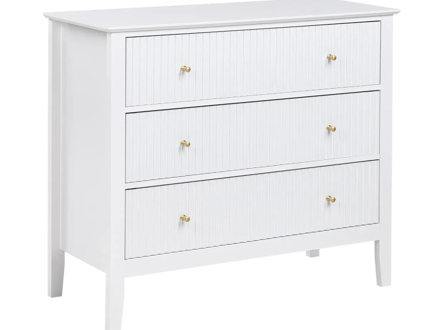 3 skuffers commode ASSISI Hvid