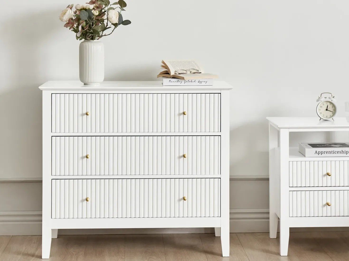 3 skuffers commode ASSISI Hvid