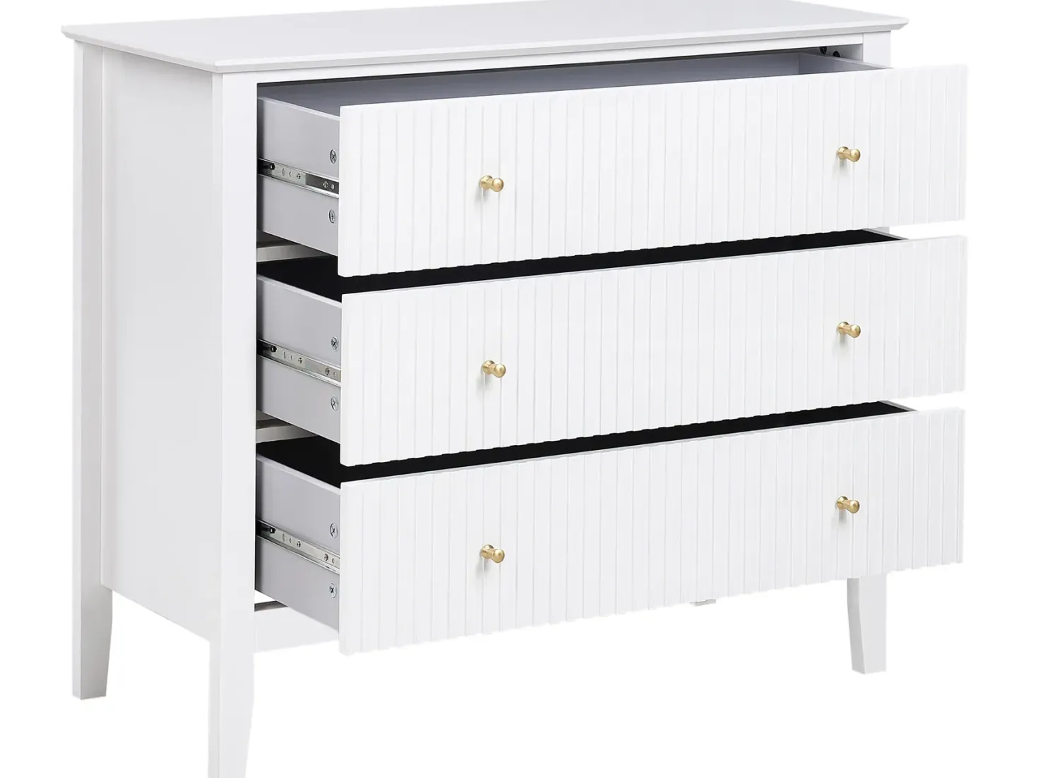 3 skuffers commode ASSISI Hvid