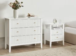 3 skuffers commode ASSISI Hvid