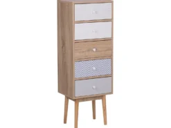 5 skuffers commode FOLEY Multifarvet