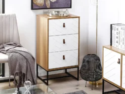 3 skuffers commode NUEVA Lysebrun/hvid