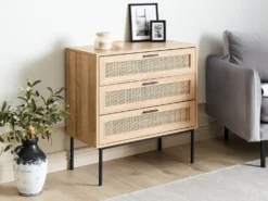 3 skuffers commode PASCO Lysebrun